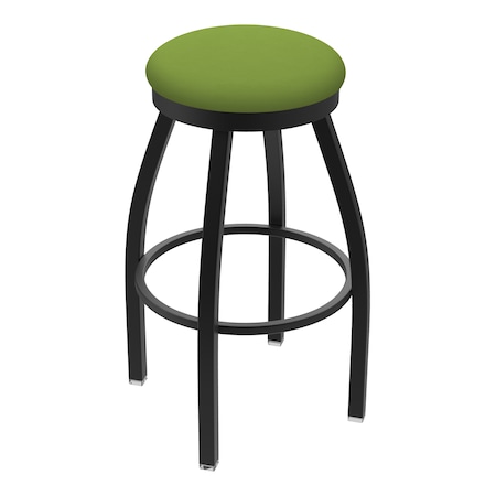 Holland Bar Stool Co 25" Swivel Counter Stool, Black Wrinkle, Canter Kiwi Green Seat 80225BW009